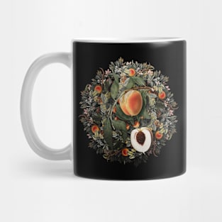 Vintage Peach Fruit Wreath Mug